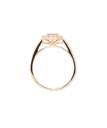 Gold engagement morganite and diamonds ring - 3