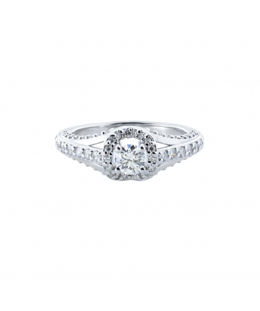 Gold engagement diamond ring - 1