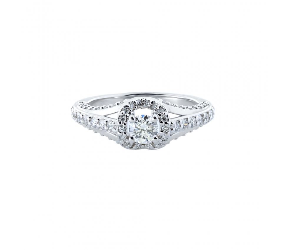 Gold engagement diamond ring - 1