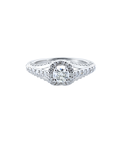 Gold engagement diamond ring - 1