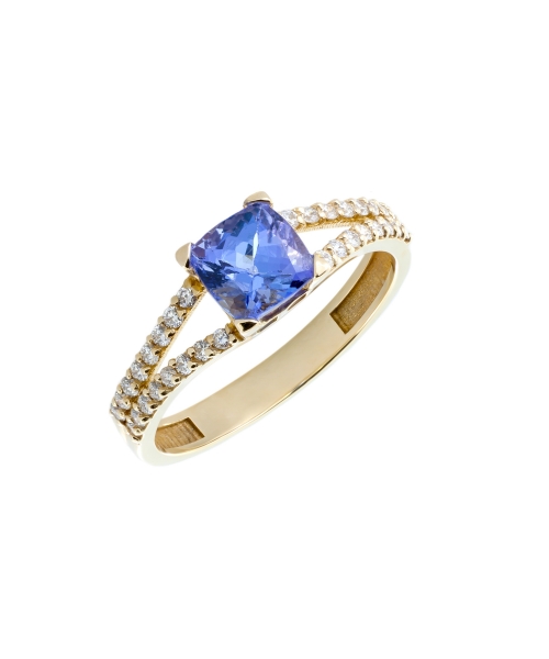 Gold engagement ring with tanzanite and diamonds - 2