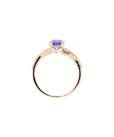 Gold engagement ring with tanzanite and diamonds - 3