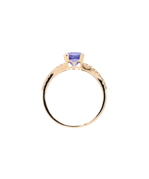 Gold engagement ring with tanzanite and diamonds - 3