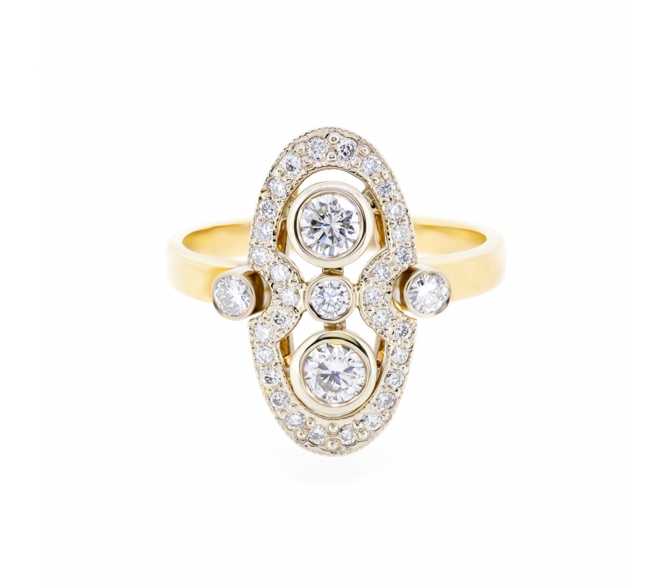 Retro style diamond ring - 1