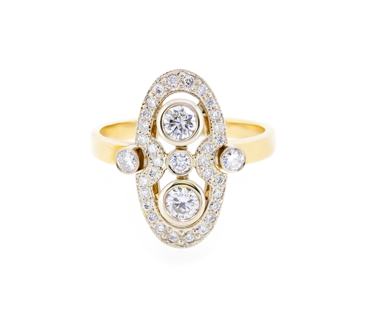 Retro style diamond ring - 1