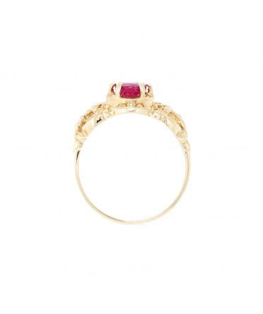 Gold retro style ruby ring - 3