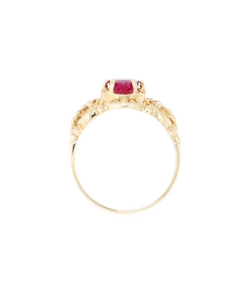 Gold retro style ruby ring - 3