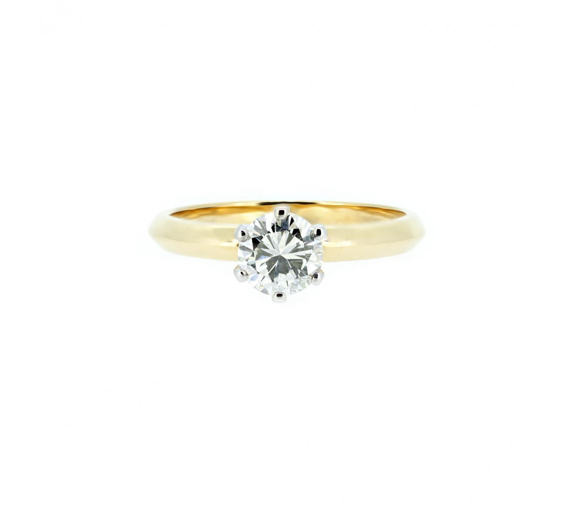 Gold engagement ring with 0,75 ct diamond Syncret Classy - 1