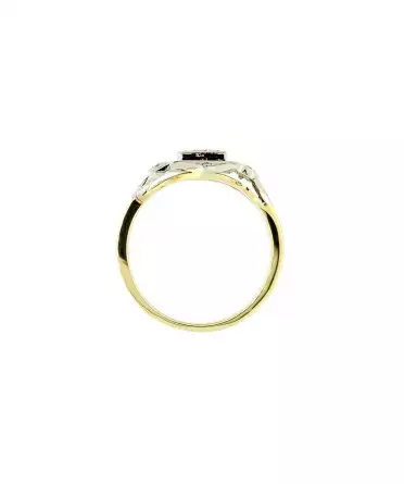 Gold diamond retro style ring - 3