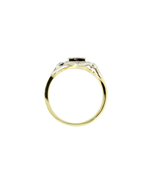 Gold diamond retro style ring - 3