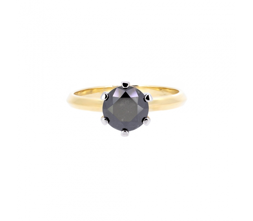 Classic black diamond engagement ring - 1