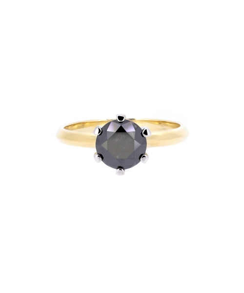 Classic black diamond engagement ring - 1