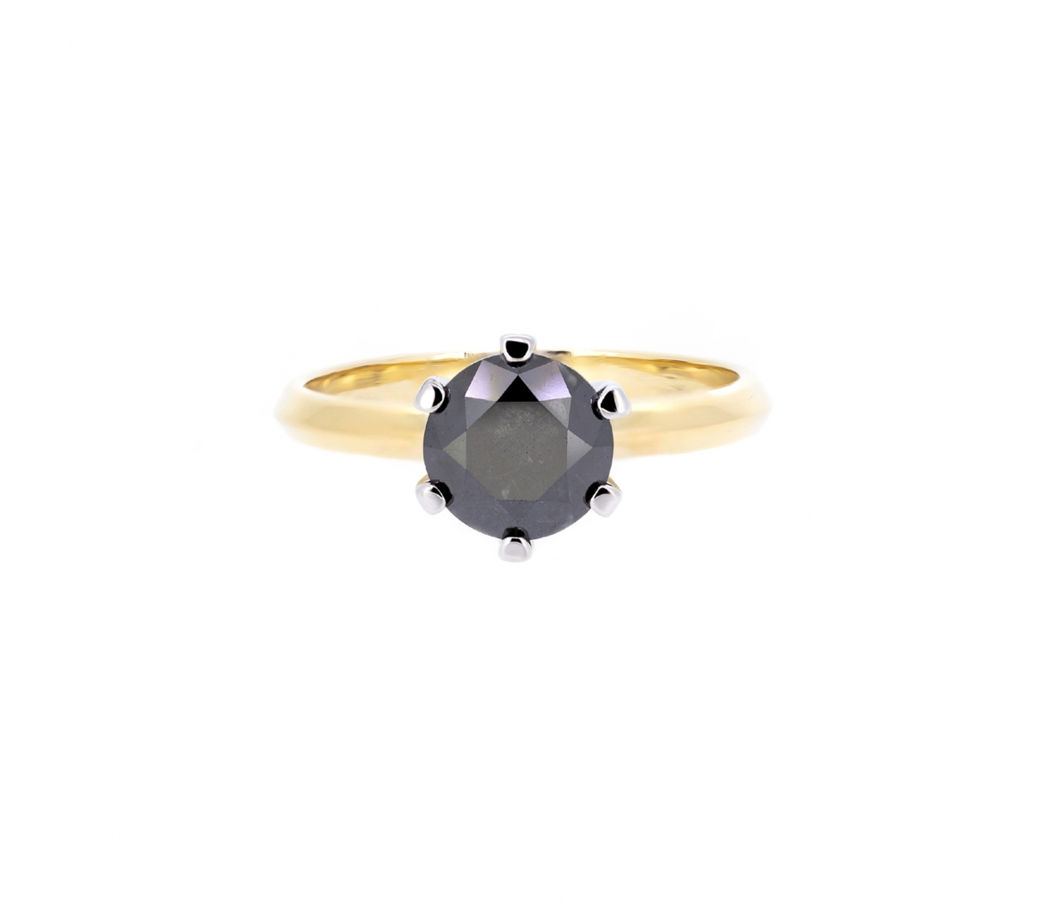 Classic black diamond engagement ring - 1