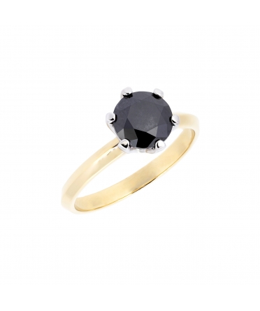 Classic black diamond engagement ring - 3