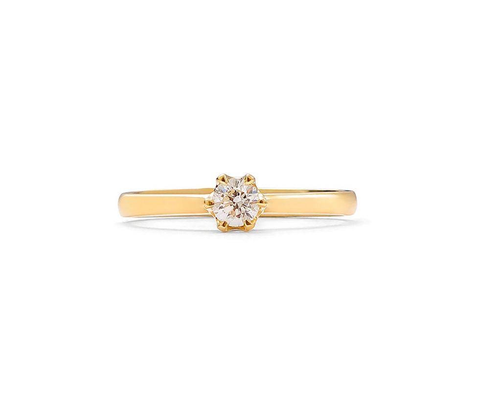 Delicate gold diamond engagement ring - 1