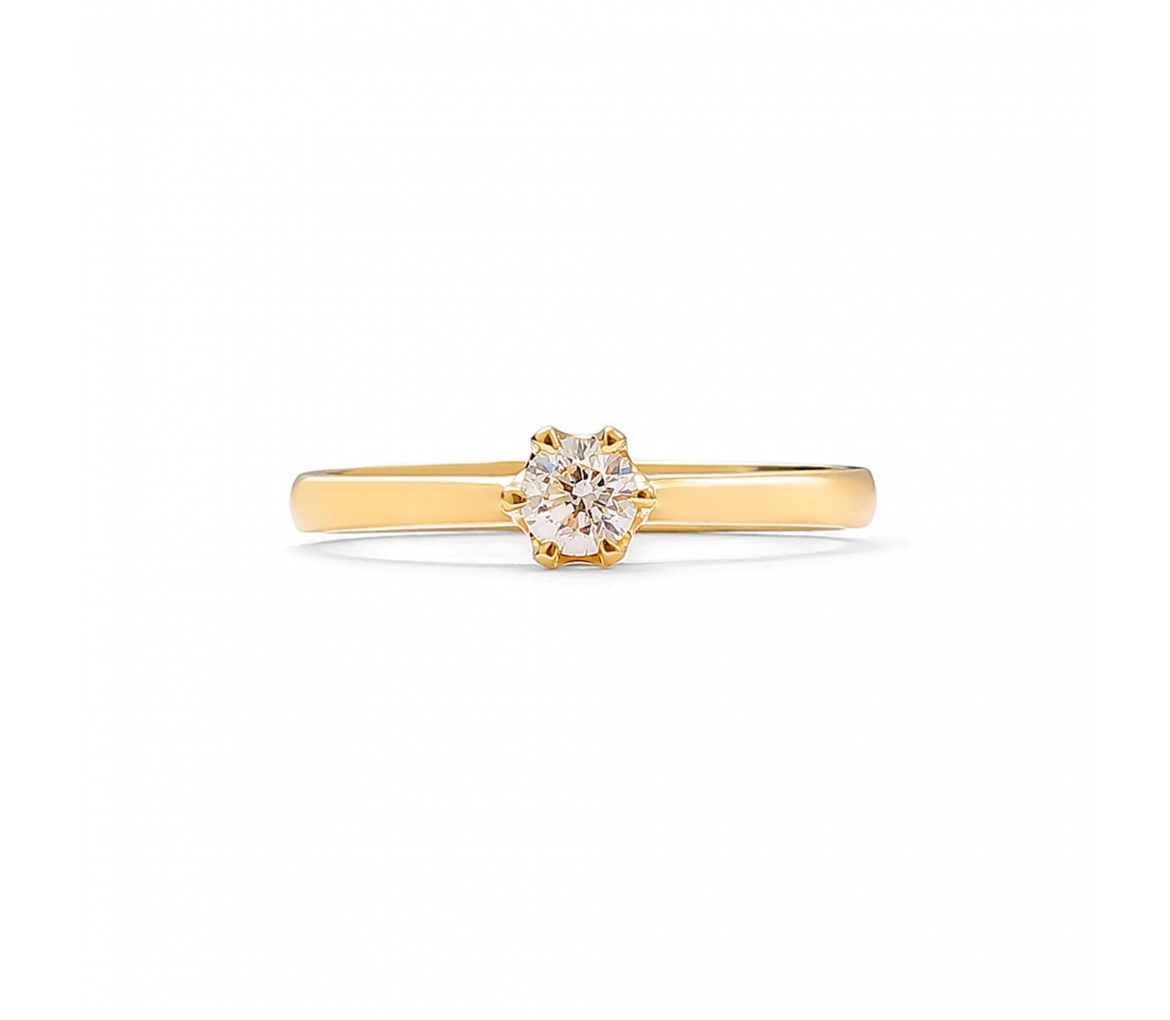 Delicate gold diamond engagement ring - 1