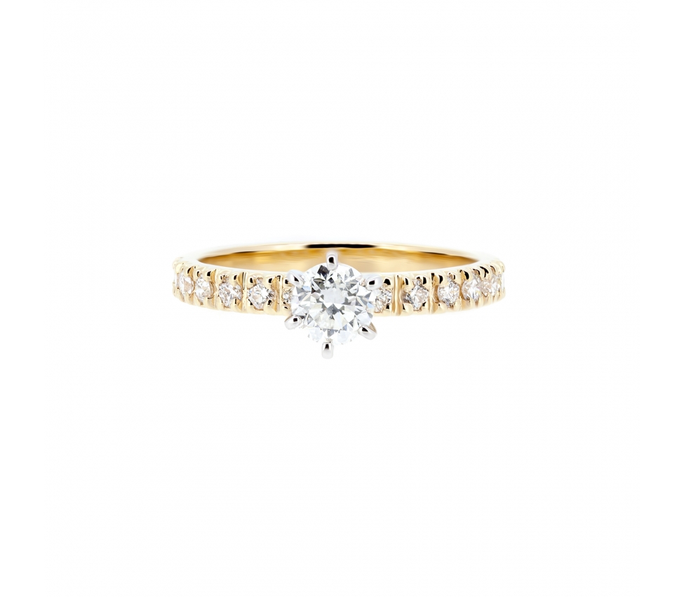 Gold engagement diamond ring - 1