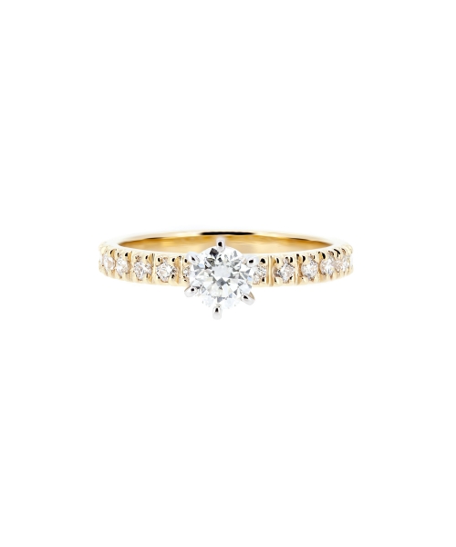 Gold engagement diamond ring - 1