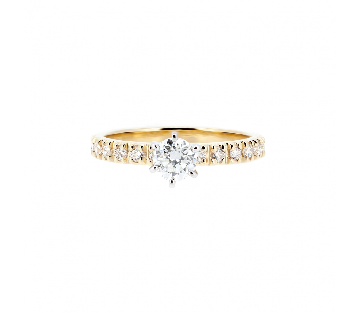 Gold engagement diamond ring - 1