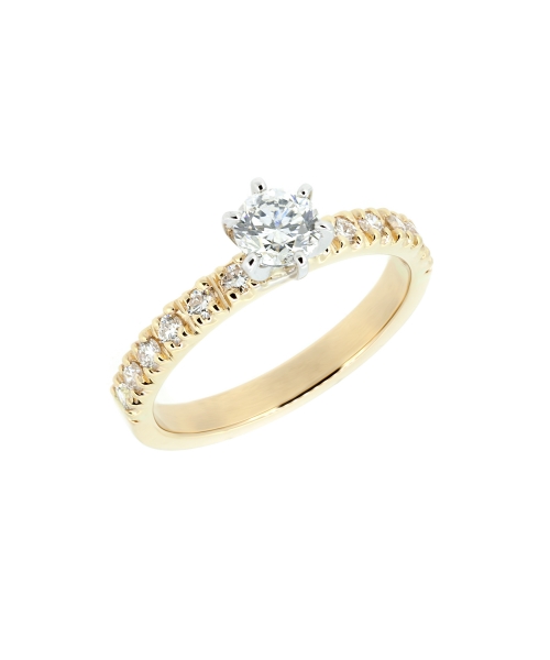 Gold engagement diamond ring - 2