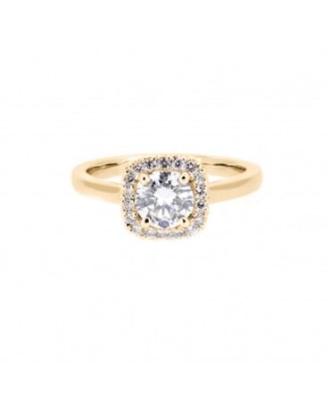 Gold engagement diamond ring - 1