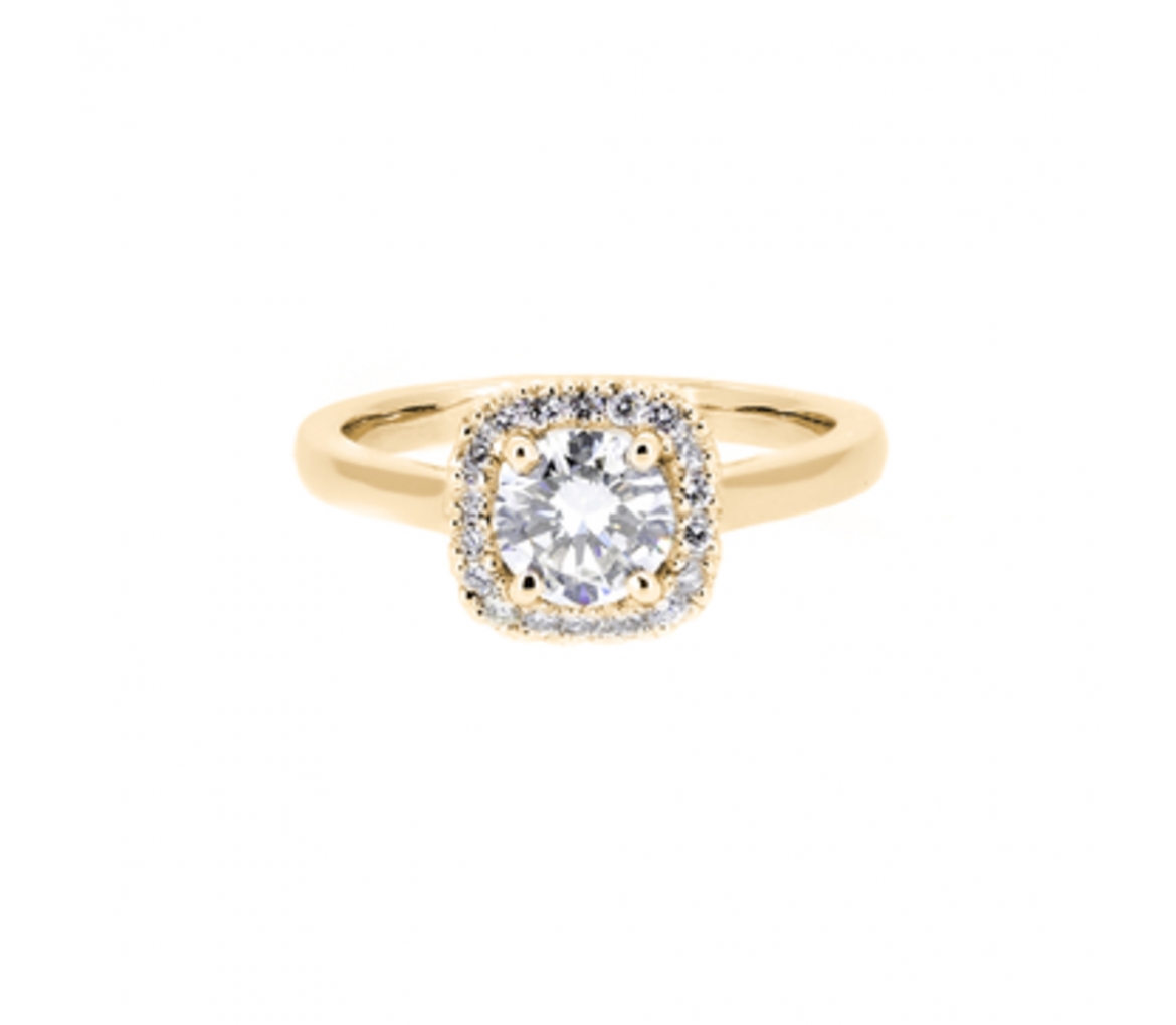 Gold engagement diamond ring - 1