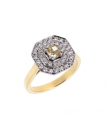 Fancy yellow diamond ring - 3