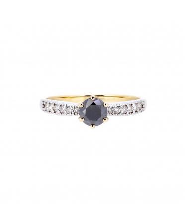 Black diamond engagement ring - 1