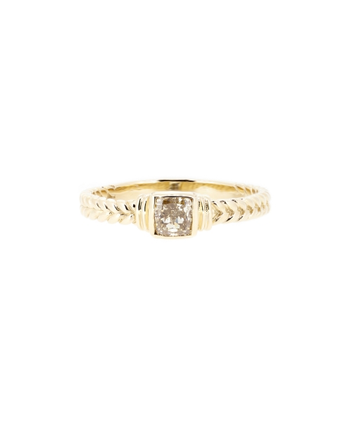 Fancy yellow diamond ring - 1