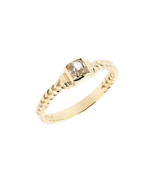 Fancy yellow diamond ring - 2