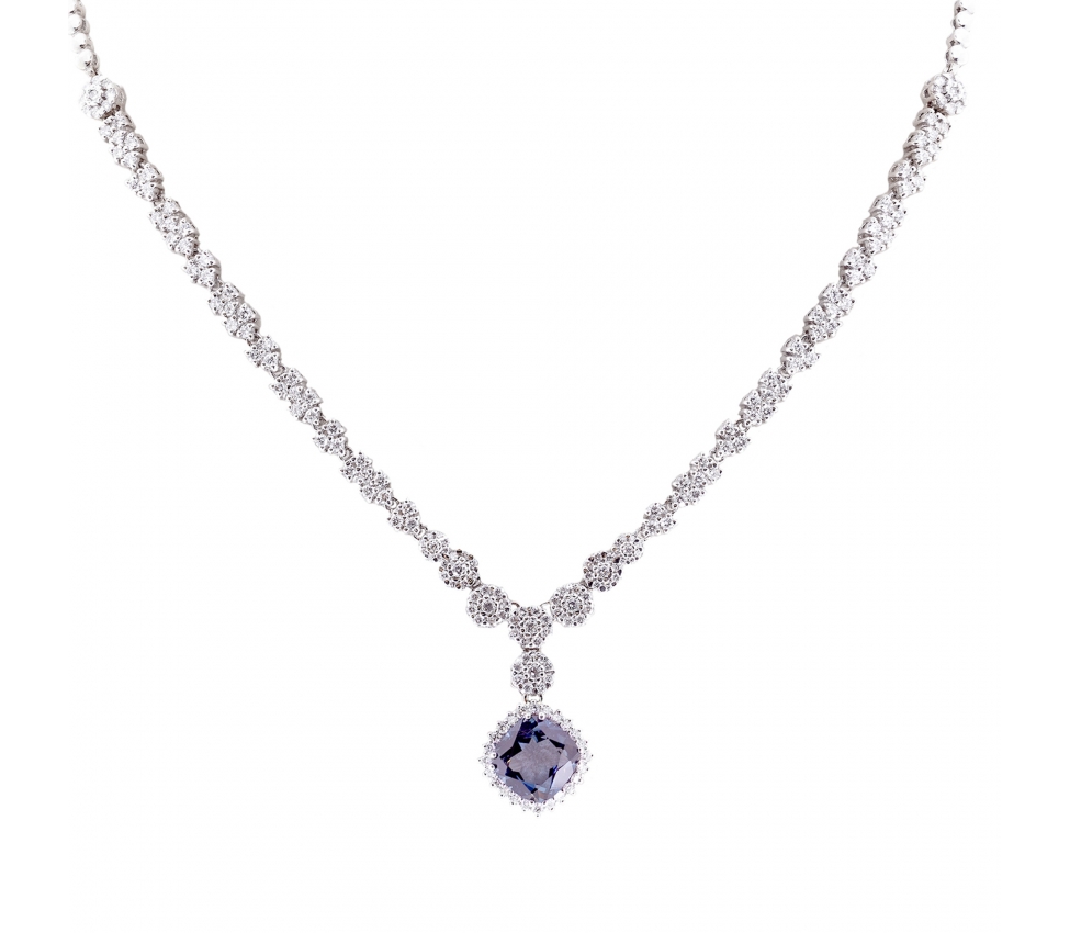 London  Bue topaz and diamond necklace - 1