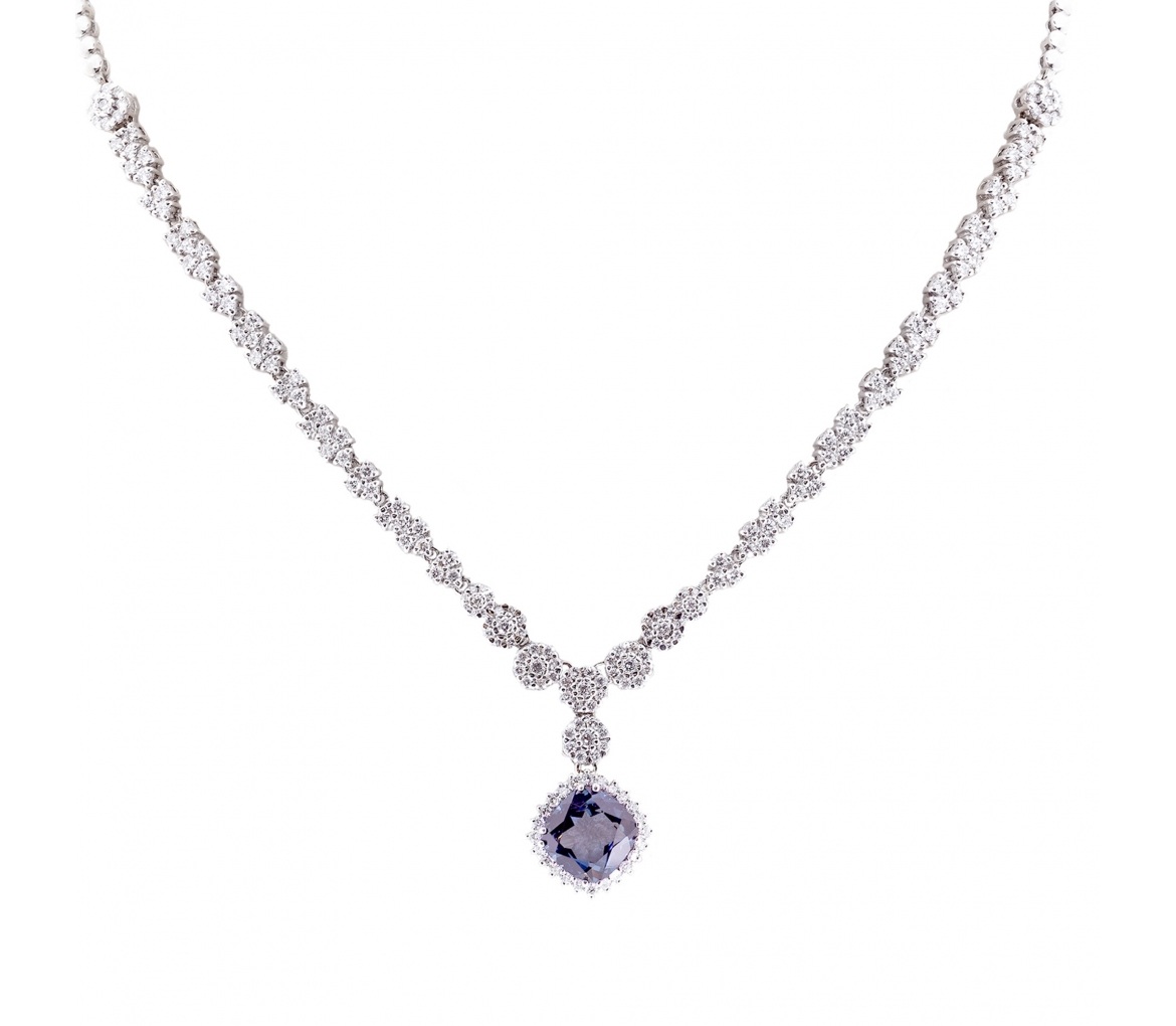 London  Bue topaz and diamond necklace - 1