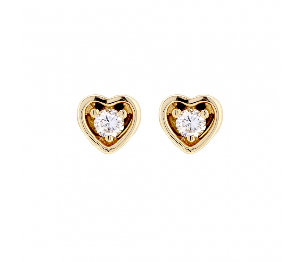 Heart-shaped diamond earrings - 1