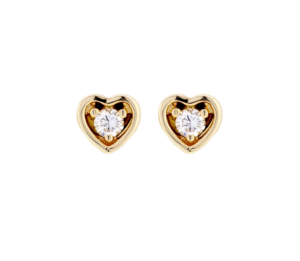 Heart-shaped diamond earrings - 1