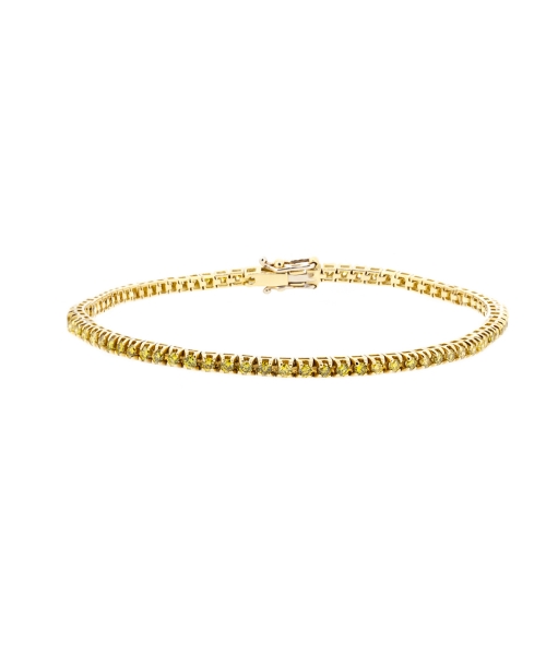 Fancy yellow diamond tennis bracelet - 1