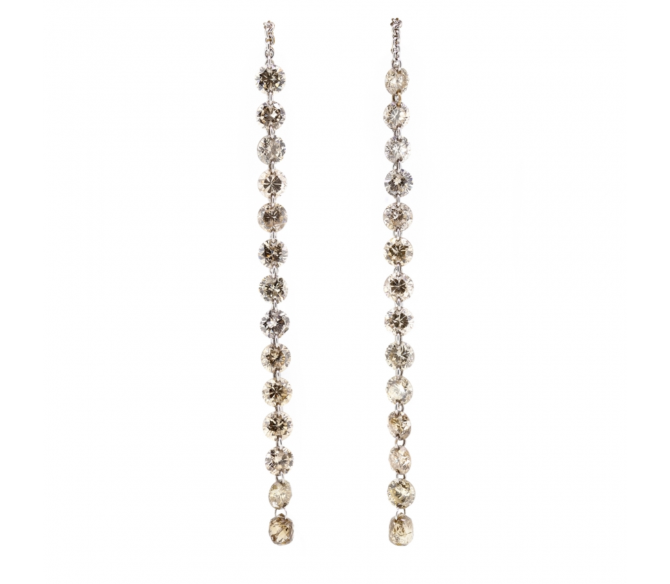 Champagne diamond earrings - 1