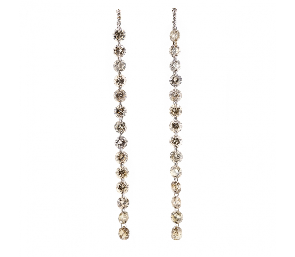 Champagne diamond earrings - 1