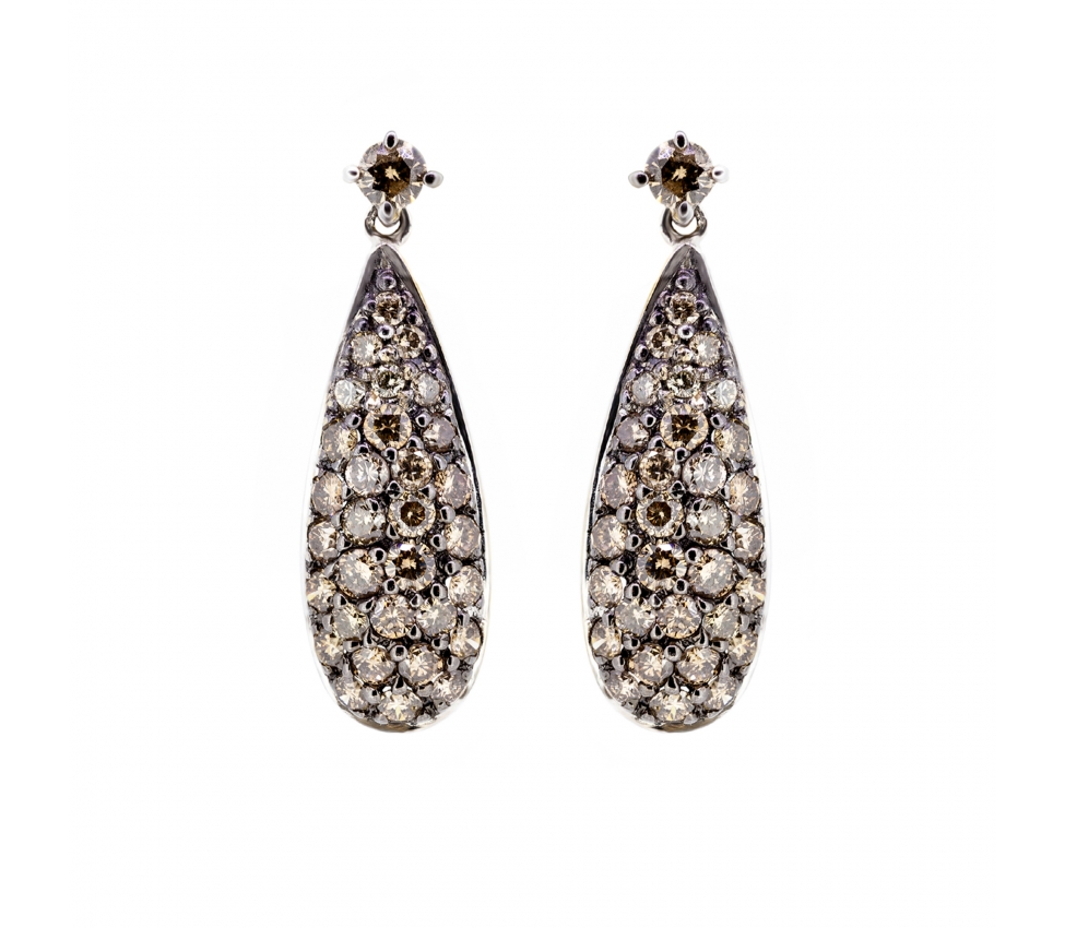 Champagne diamond earrings - 1