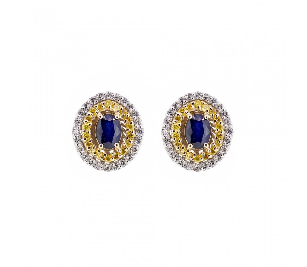 Sapphire and diamond earrings - 1