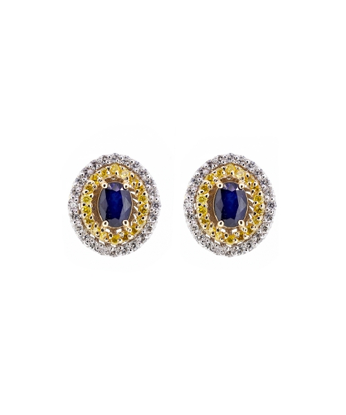 Sapphire and diamond earrings - 1