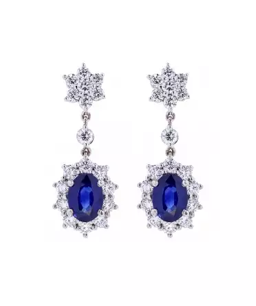 Sapphire and diamond earrings - 1