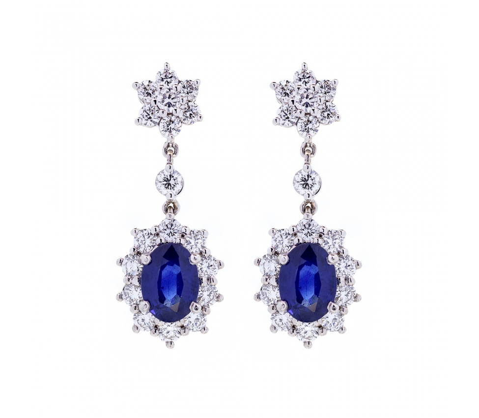 Sapphire and diamond earrings - 1