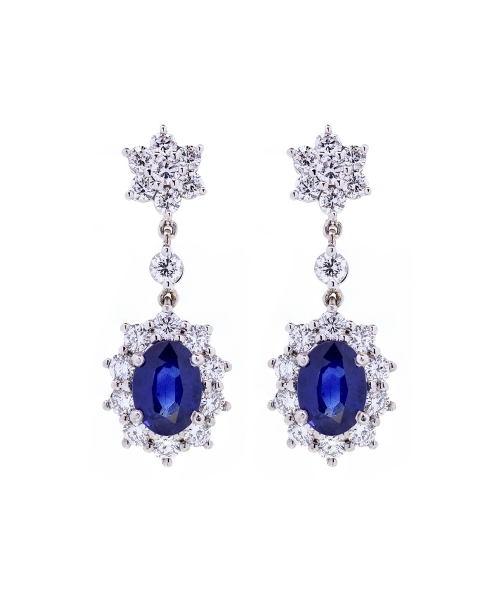 Sapphire and diamond earrings - 1