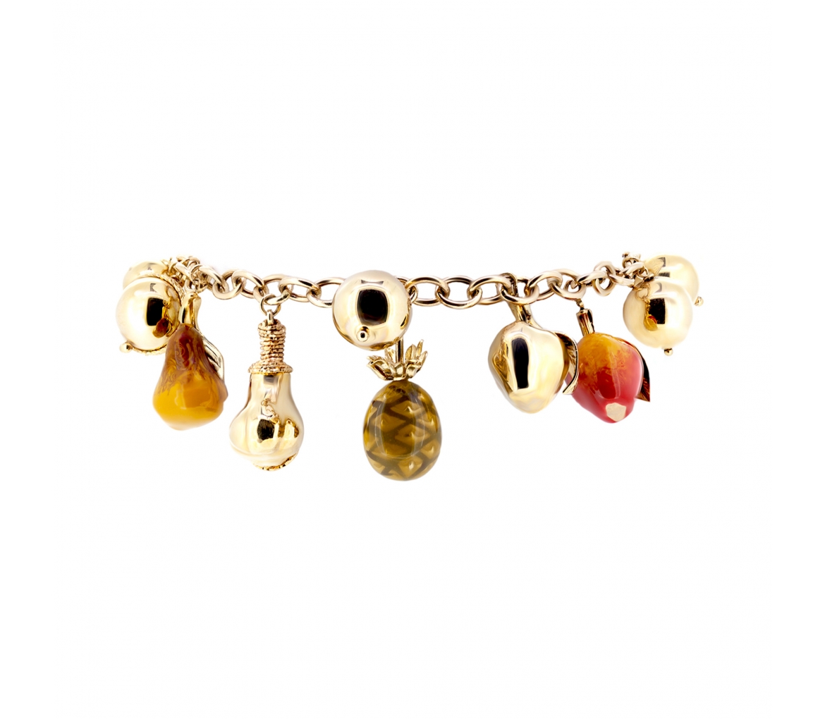 Fruit charms gold bracelet - 1