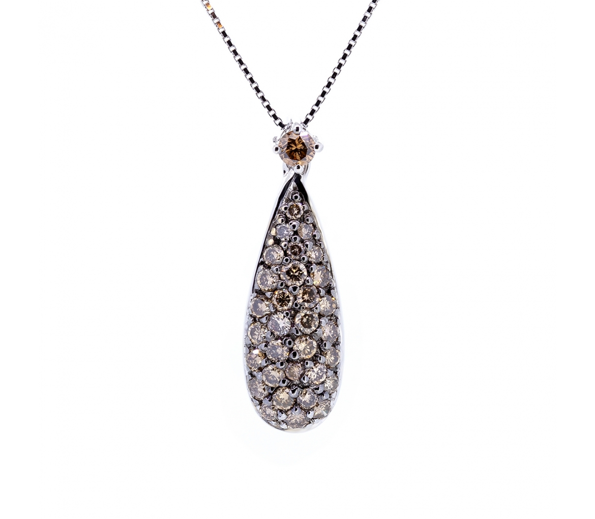 Champagne diamond necklace - 1