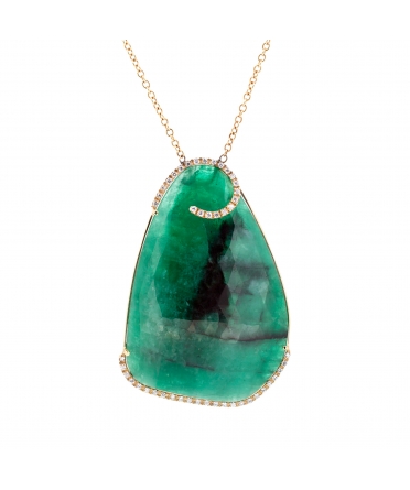 Emerald and diamond necklace - 1