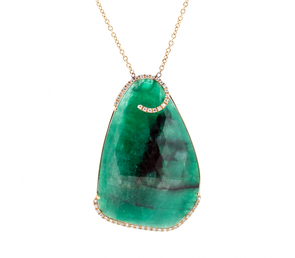 Emerald and diamond necklace - 1