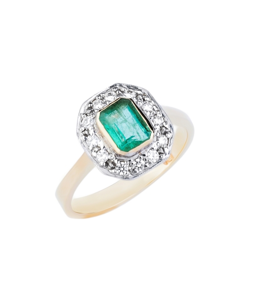 Emerald and diamond ring - 2