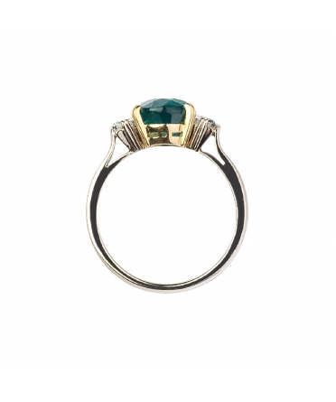 Emerald and diamond ring - 4