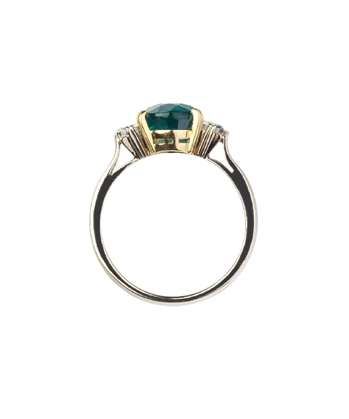 Emerald and diamond ring - 4